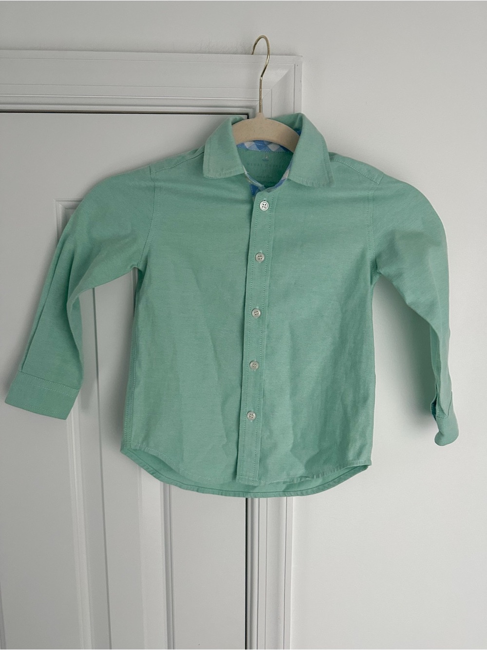Henry Duvall green button down 4T EUC
